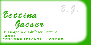 bettina gacser business card